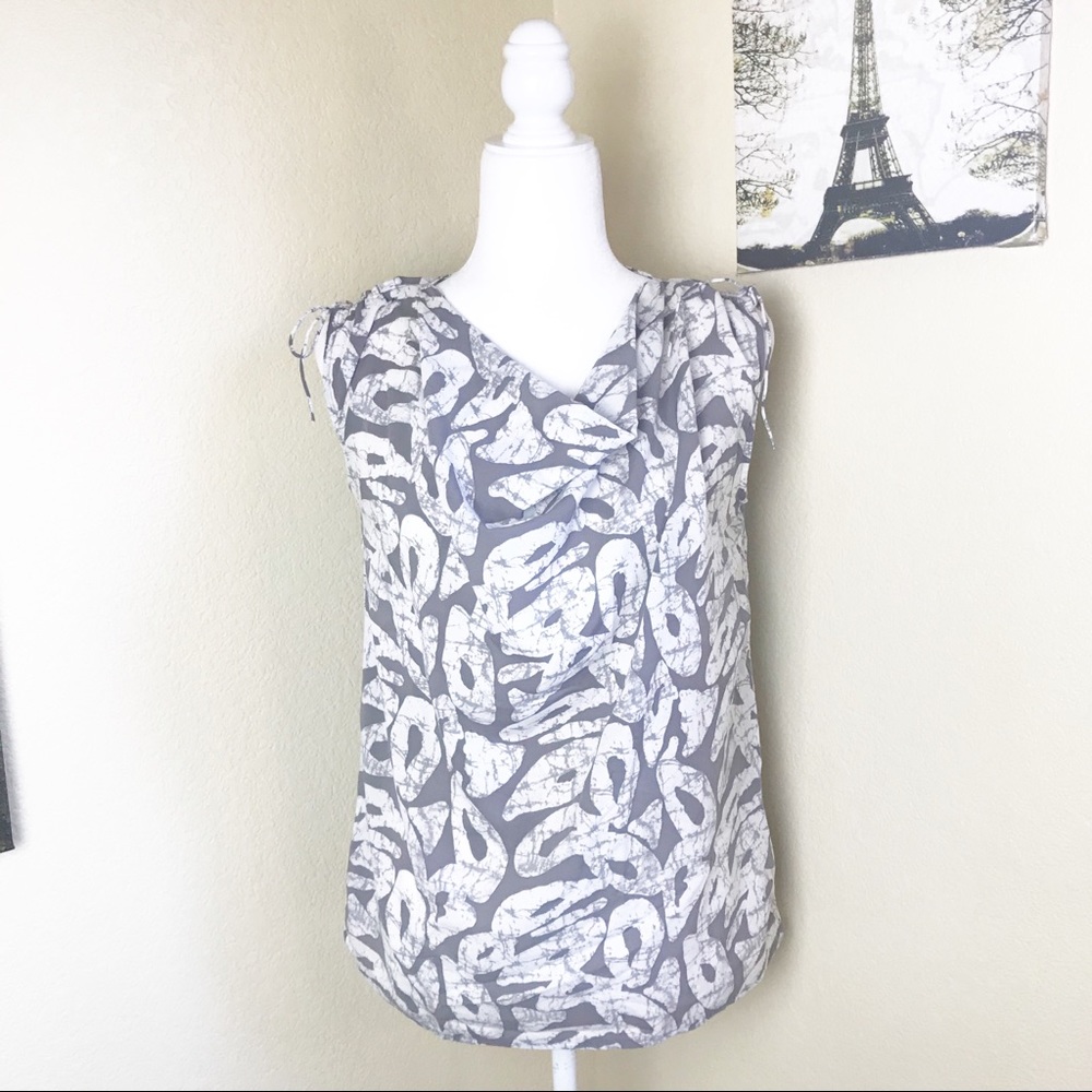Joe Fresh cowl neck tie shoulder gray tank